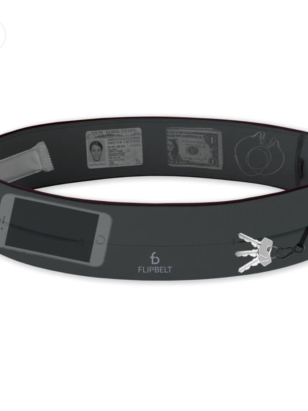 Brand new FlipBelt Dark Grey Running Belt